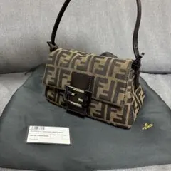 フェンディ　マンマバゲット　ズッカ　キャンバス　ワンショルダーバッグ