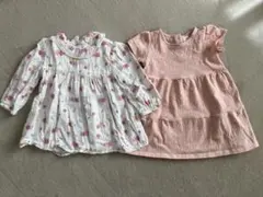 花柄ベビー ワンピース・桜柄チュニック2着セット