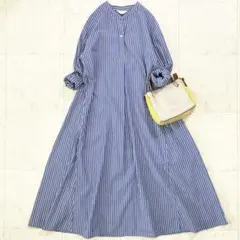 美品♪ スローブイエナ SIDOGRAS ポプリンスキッパーワンピース ブルー