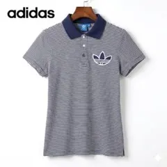adidas ボーダー柄ポロシャツ XS ユニセックス スポーツ カジュアル