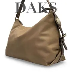 【美品】ダックス　ワンショルダーバッグ　ナイロンレザー　ベージュ　肩掛け　大容量