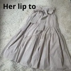 Her lip to スカート　フレア　リボン　ストライプのサムネイル