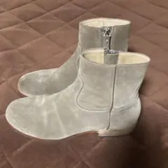 ビューティ&ユース　サイドジップブーツ　25cm US7 ベージュ　スウェード