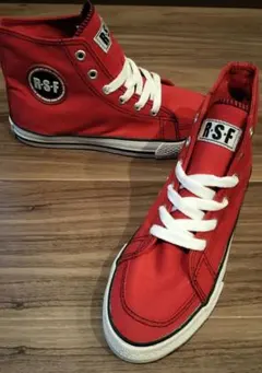 【未使用】R.S.F ハイカットスニーカー レッド×ホワイト 23.5cm