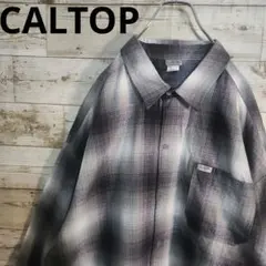 CALTOP 長袖シャツ オンブレチェック　5XL　オーバーサイズ