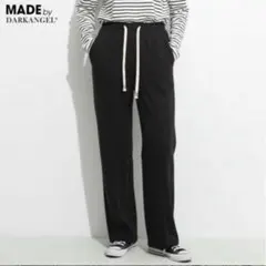 ダークエンジェル 裏起毛 ブラック パンツ ピンタック 普通丈 L