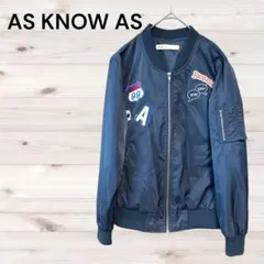 AS KNOW AS⚡のワッペン付きMA-1ジャケット✨スカジャン