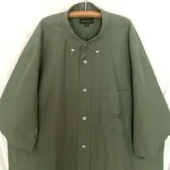 90s ゆるダボ オーバーサイズ 半袖ボタンダウンシャツ グリーン レアのサムネイル