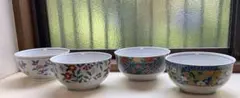 吾山窯　どんぶり　丼　碗　花柄　ボウル　4個セットのサムネイル
