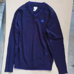 美品 中古 アディダス セーター ネイビー L