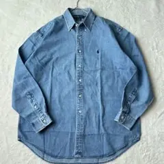 ラルフローレン 90s デニムシャツ BLAKE ホースロゴ 刺繍 ビンテージ