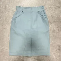 クリスチャンディオールスポーツ　ウールスカート　L ボタン　水色