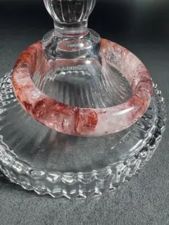 ね*き様 ライモナイトインクォーツ くり抜きバングル／オーロラクォーツ／錦鯉