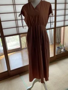 美品　アーバンリサーチオレンジ色 半袖 ロングワンピース