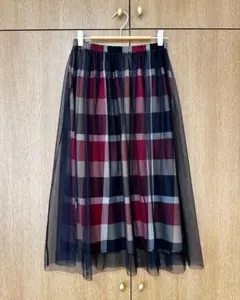＊ブルーレーベル クレストブリッジ チェックレイヤードスカート【スカートのみ】