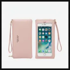 スマホポーチ レディース スマホポシェット 入れたまま操作 手提げ財布