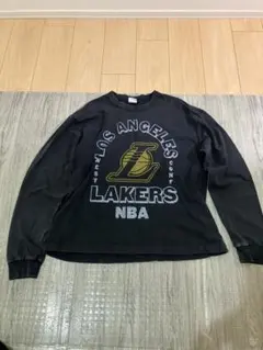 NBA 로스앤젤레스 레이커스 자른 그래픽 티셔츠 블랙 블랙 M