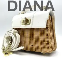 DIANA ハンドバッグ ホワイト 異素材コンビ - メルカリ