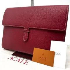 極美品】アカーテ クラッチバッグ セカンドバッグ レザー シボ革 