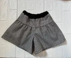 【美品】BeBe キッズ キュロットスカート 110cm 千鳥格子柄