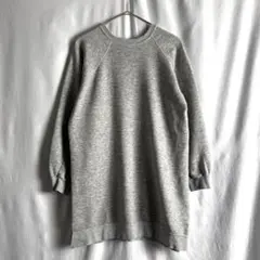 USA製 80s Sportswear ロング スウェット シャツ L 杢グレー