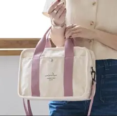 トートバッグ ファスナー付き2WAYショルダーバッグ軽量