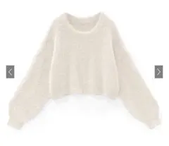 ショート丈フェザーニットプルオーバー