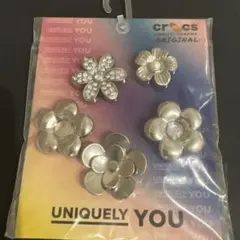 Crocs Jibbitz Charms フラワー 5個セット シルバーのサムネイル