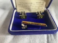 咲くやこの花 カフスボタン2個 ネクタイピン1個 セット