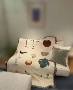 美品☆Peel Forest アート ソファー マルチカバー ブランケット