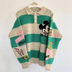 LINK@/リンクアット ミッキーボーダーニット