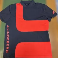 J.LINDEBERG ゴルフシャツ 黒/赤　メンズLサイズ　お洒落人気シャツ