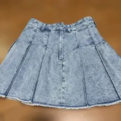 GU ケミカルウォッシュ デニム ミニスカート プリーツのサムネイル