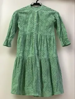 CIAOPANIC TYPY 緑色 刺繍入り 長袖フレアワンピース