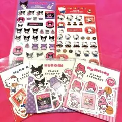ハローキティ マイメロディ クロミ 透明シール、フレークステッカー、セット
