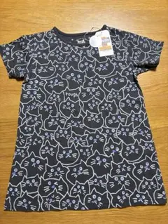 新品未使用　rough キッズ Tシャツ 猫柄 ブラック Lサイズ125-135のサムネイル