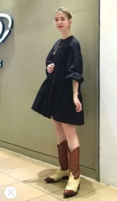 Ray BEAMS　ティアード ギャザー ミニワンピース、ブラウス　F　美品✨