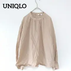UNIQLO/ユニクロ/ ハイネックボリュームスリーブブラウス/ベージュ/M
