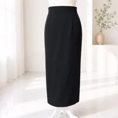 UNIQLO ユニクロ　ストレッチダブルフェイスナロースカート　M 黒のサムネイル