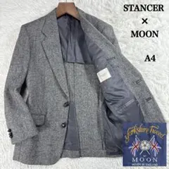 【ヴィンテージ】MOON生地 ツイードジャケット ヘリンボーン A4 グレー