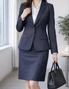 【美品M】コムサイズム 濃紺スーツ上下 就活 面接 入学式 卒業式 ウール100