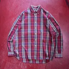 90s〜00s KARL KANI JEANS チェックシャツ　長袖シャツ　赤のサムネイル