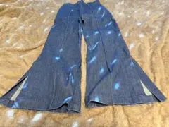 FURFURデニムパンツ/インディゴブルーベルボトム