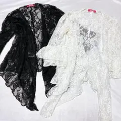 MARS マーズ 総レースカーディガン♡白黒2点セット