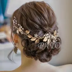 アンティーク調小枝リーフ ヘッドドレス＜ゴールド＞ ☆ ヘアアクセサリー 髪飾り