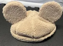 東京ディズニーリゾート ミッキー耳つきボア帽子 ベージュ