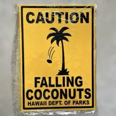 看板 Hawaiiヤシの木 ハワイアン メッセージサイン CAUTIONのサムネイル