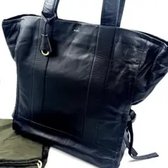 ✨未使用級✨アニアリ ガーメント レザー トートバッグ ブラック 大容量 A4