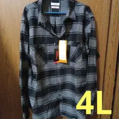 新品4L メンズ　大きいサイズ フランネルシャツ チェック THERMOLITE