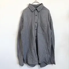 ユニクロ　UNIQLO 長袖シャツ　グレー　無地　シンプル　フランネル　L 美品